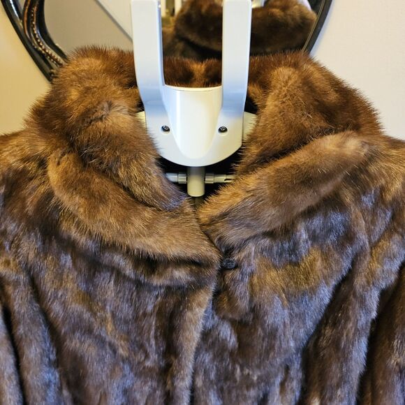 Vintage EMBA Lunaraine Natural Demi-Buff Mink Coat Full Length Dittrich Furs M - Picture 2 of 15